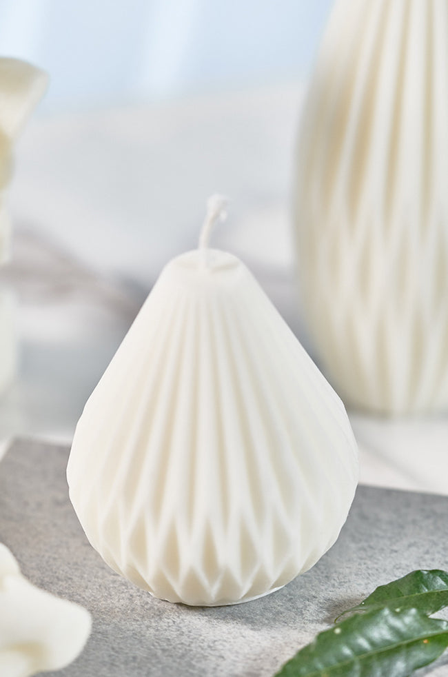 Lantern Candle Small: Handmade small lantern candle with geometric design, eco-friendly wax, perfect for minimalist and luxury home décor styling.
